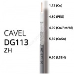 Koaxiální kabel CAVEL DG113ZH, LSZH, 6,6mm, ClassA+(Dca,s2,d2,a1), 250m balení