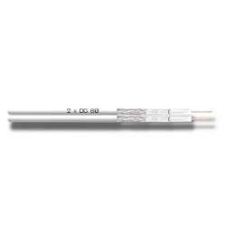 Multi Koaxiální kabel CAVEL 2xDG80, PVC, 5mm, bílý, Class A, 150m balení