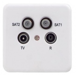 Koncová zásuvka Signal TV/R/2xSAT 2,5 dB krytka + krabička
