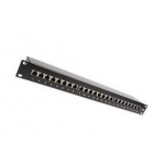 Osazený patch panel SOLARIX Cat.5E STP, 24xRJ45, černý 1U