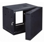 Nástěnný rozvaděč RACK 19 ", MicroConnect 6U, hloubka 550mm (450mm a 100mm), sklo, černý
