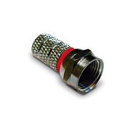 Kvalitní F-konektor FRACARRO 5mm, červený, s gumičkou