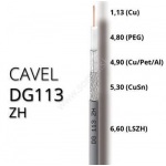 Koaxiální kabel CAVEL DG113ZH, LSZH, 6,6mm, ClassA+(Dca,s2,d2,a1), 100m balení