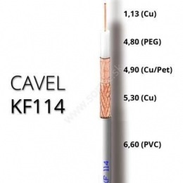 Koaxiální kabel CAVEL KF114, PVC, 6,6mm, bílý, 250m balení