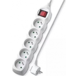 Prodlužovací kabel 5 zásuvek 3m Geti GEC53S s vypínačem