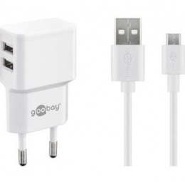 Nabíječka USB 230 V, 5 V - 2,4 A + kabel USB 2,0 MICRO-B M/M 1m