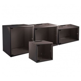 Nástěnný rozvaděč RACK 19 ", 6U, sklo, hloubka 450mm, černý
